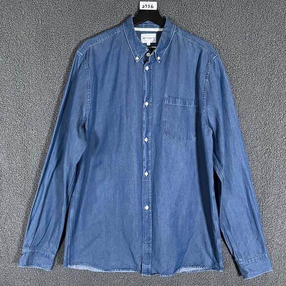 Norse Projects Anton Denim Button Down Shirt - Men's Size XL - Blue - Picture 1 of 10